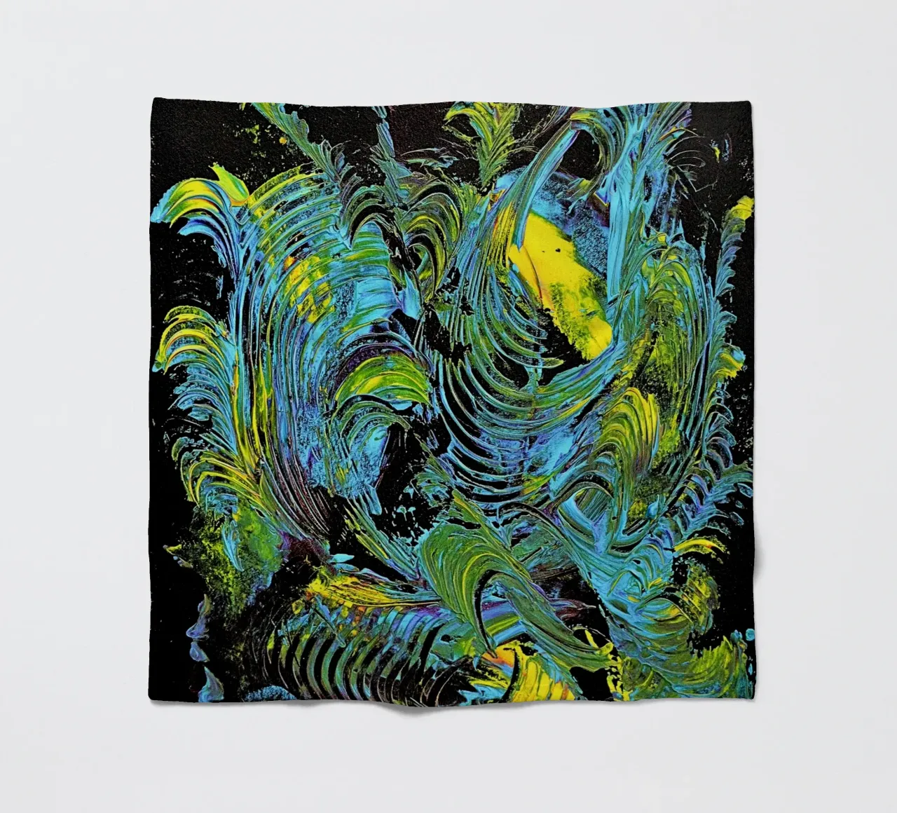 MESSAGE FROM THE HEART 18 coperta in pile da Thierry Vobmann Abstract painting