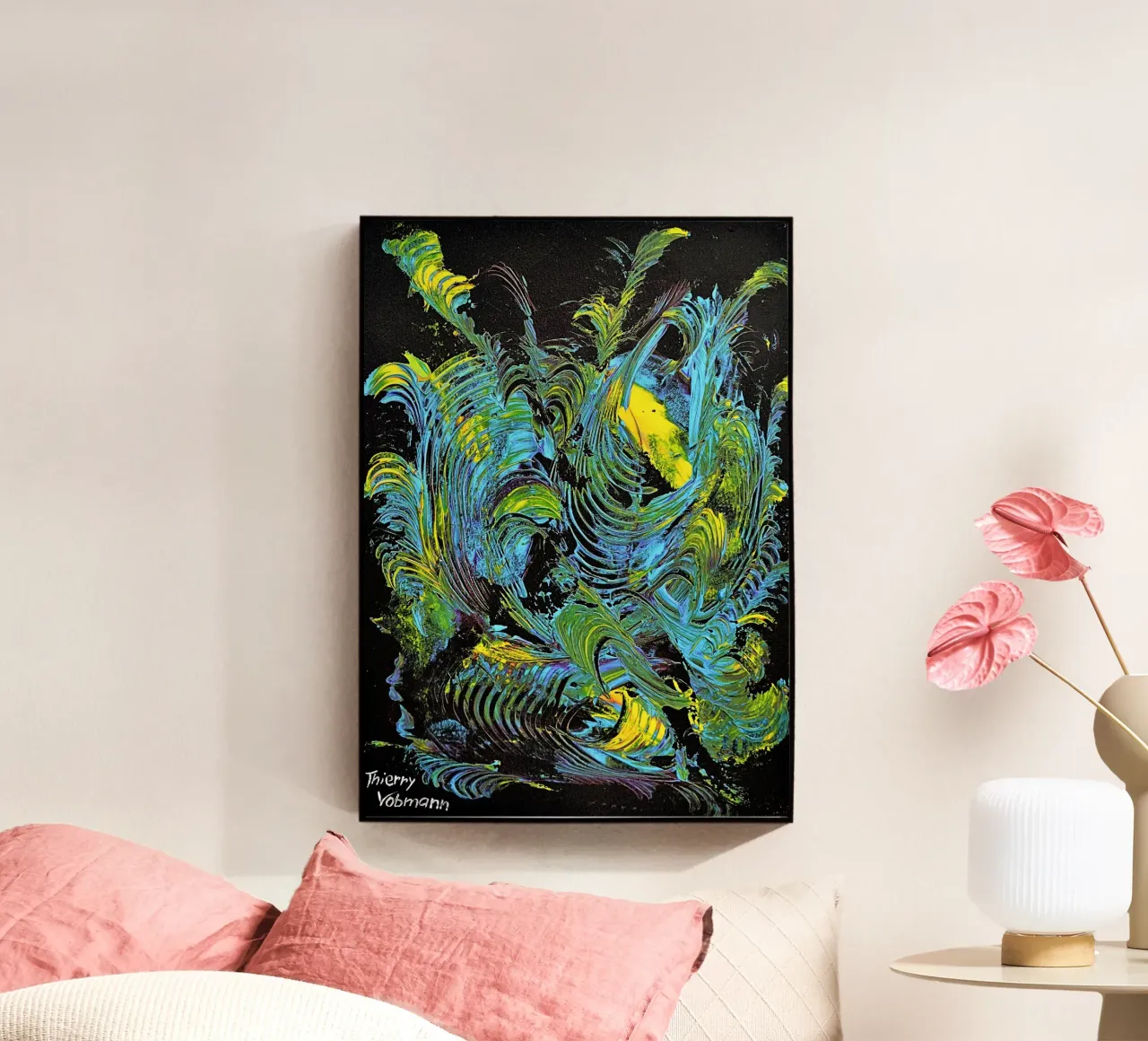 MESSAGE FROM THE HEART 18 plexiglass da Thierry Vobmann Abstract painting