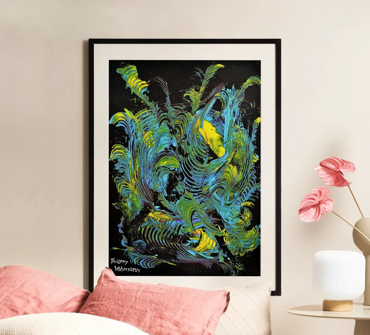 MESSAGE FROM THE HEART 18 carta hahnemühle da Thierry Vobmann Abstract painting