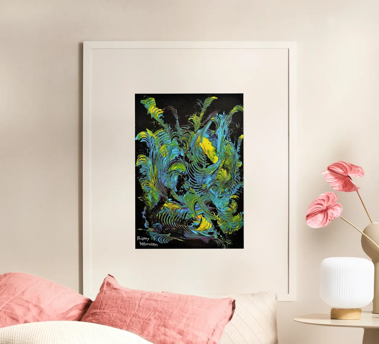 MESSAGE FROM THE HEART 18 carta hahnemühle da Thierry Vobmann Abstract painting