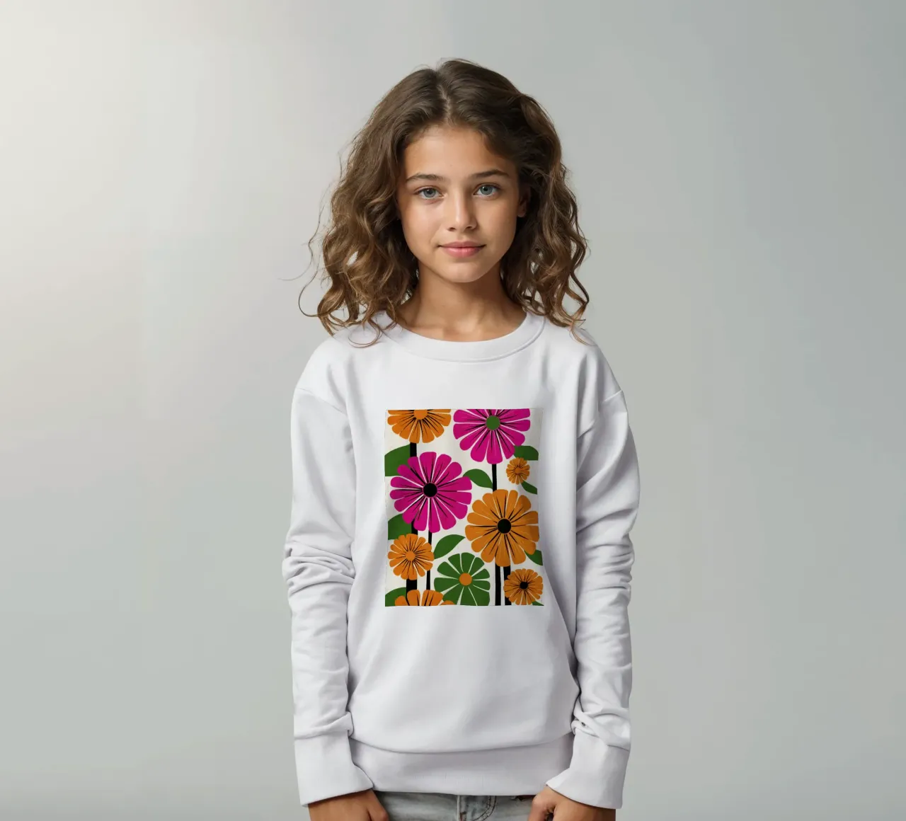 Forme botaniche astratte in un mix di colori retrò felpa bambino da Modern Muse