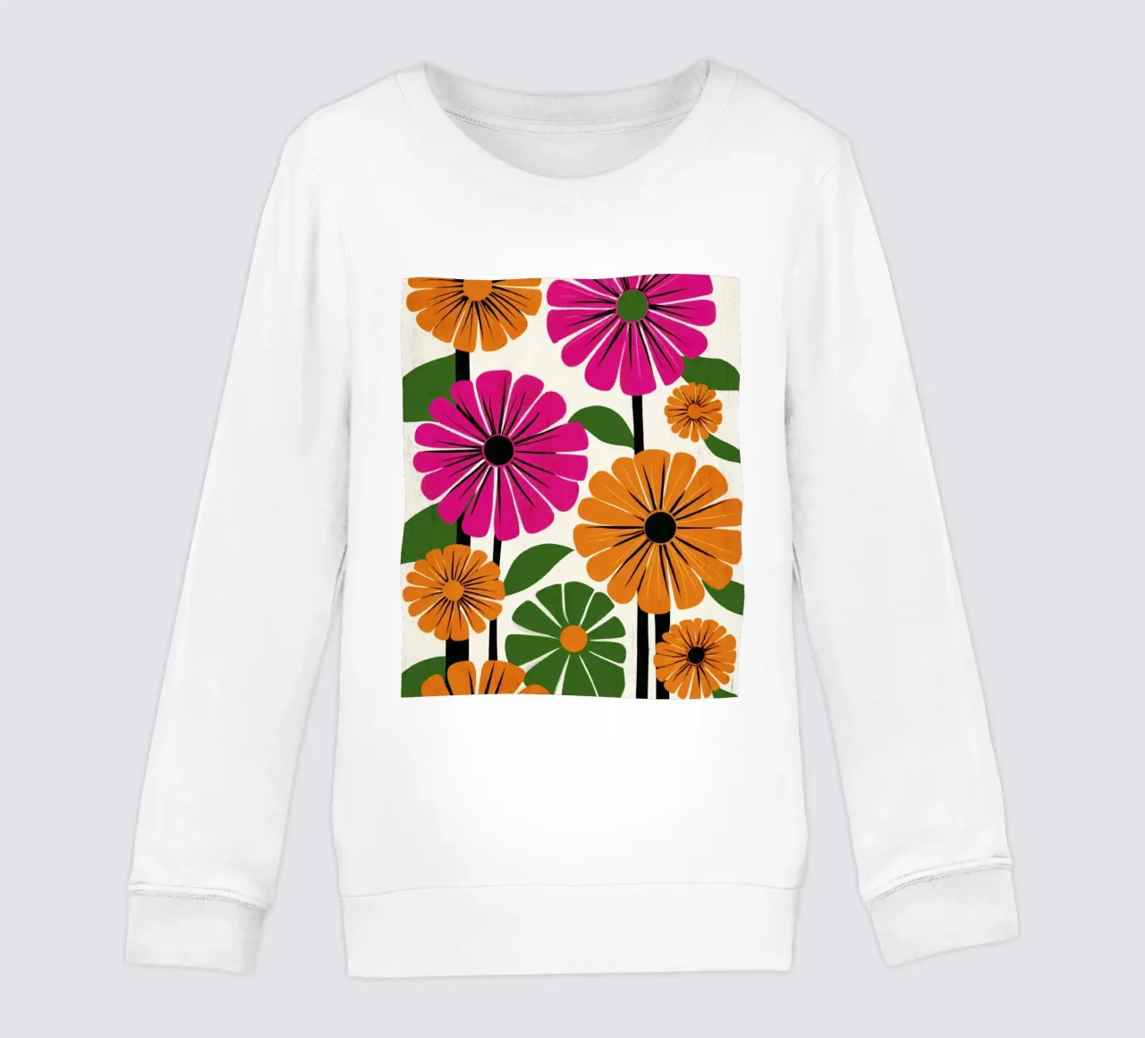 Forme botaniche astratte in un mix di colori retrò felpa bambino da Modern Muse