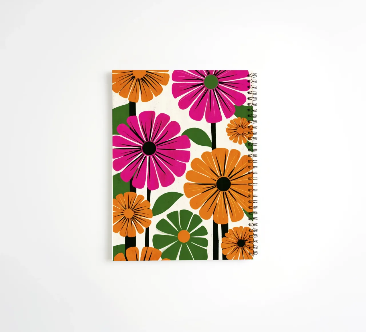 Forme botaniche astratte in un mix di colori retrò diario ad anelli da Modern Muse