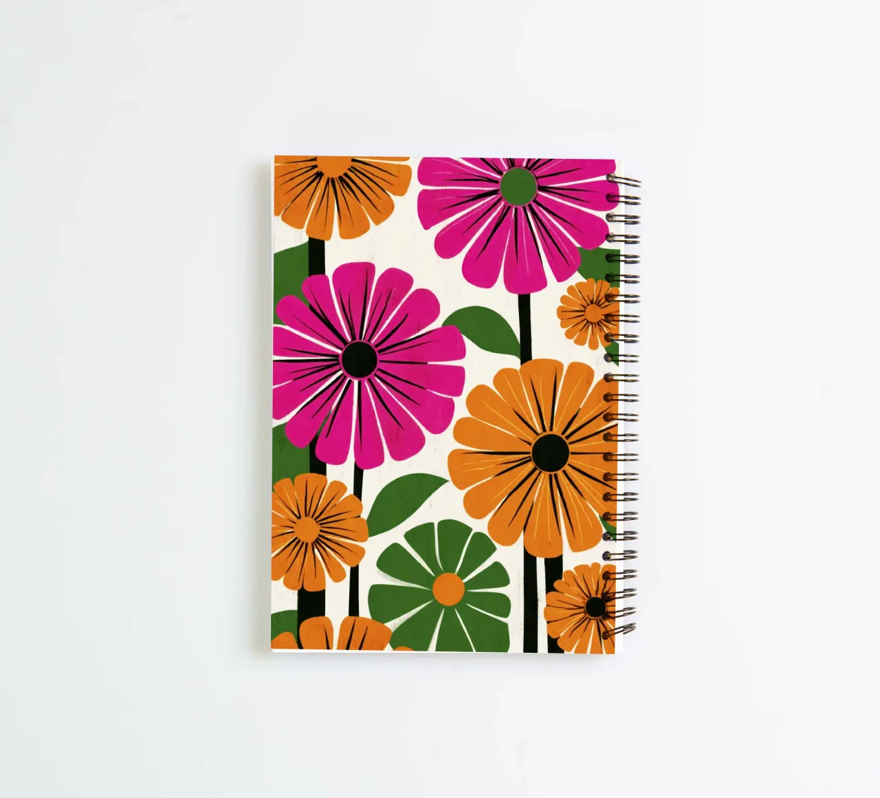 Forme botaniche astratte in un mix di colori retrò diario ad anelli da Modern Muse