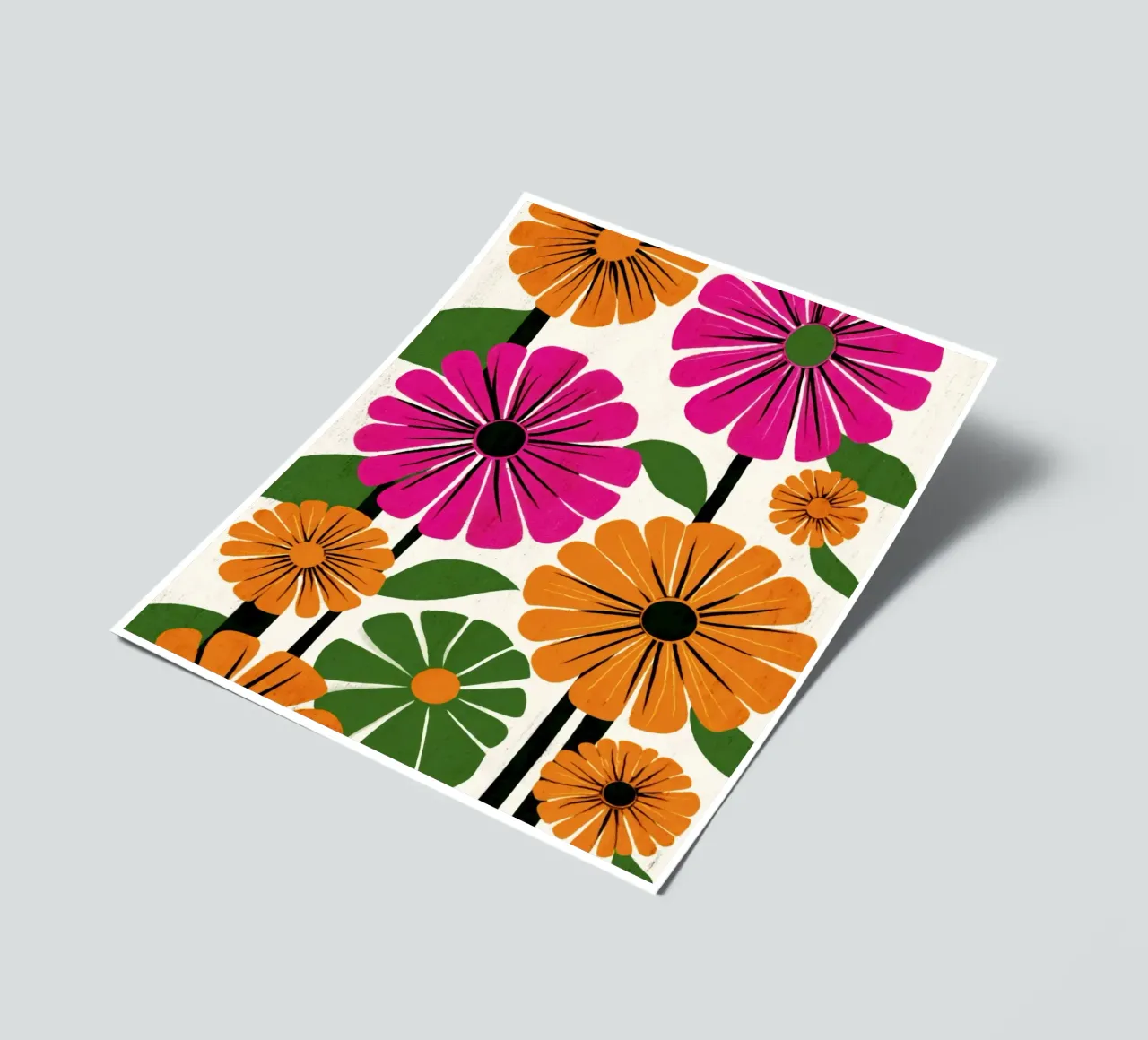 Forme botaniche astratte in un mix di colori retrò foglio adesivo da Modern Muse