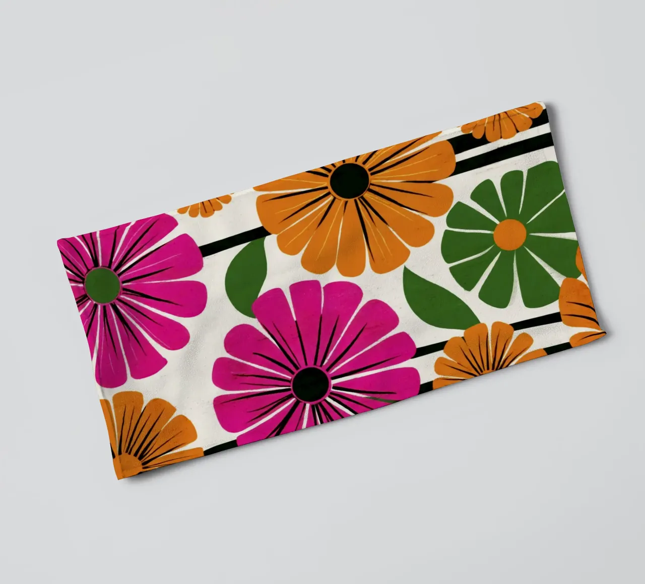Forme botaniche astratte in un mix di colori retrò asciugamano da bagno da Modern Muse