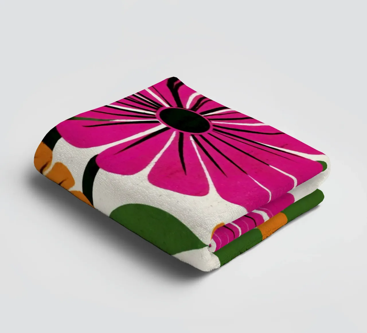 Forme botaniche astratte in un mix di colori retrò asciugamano da bagno da Modern Muse
