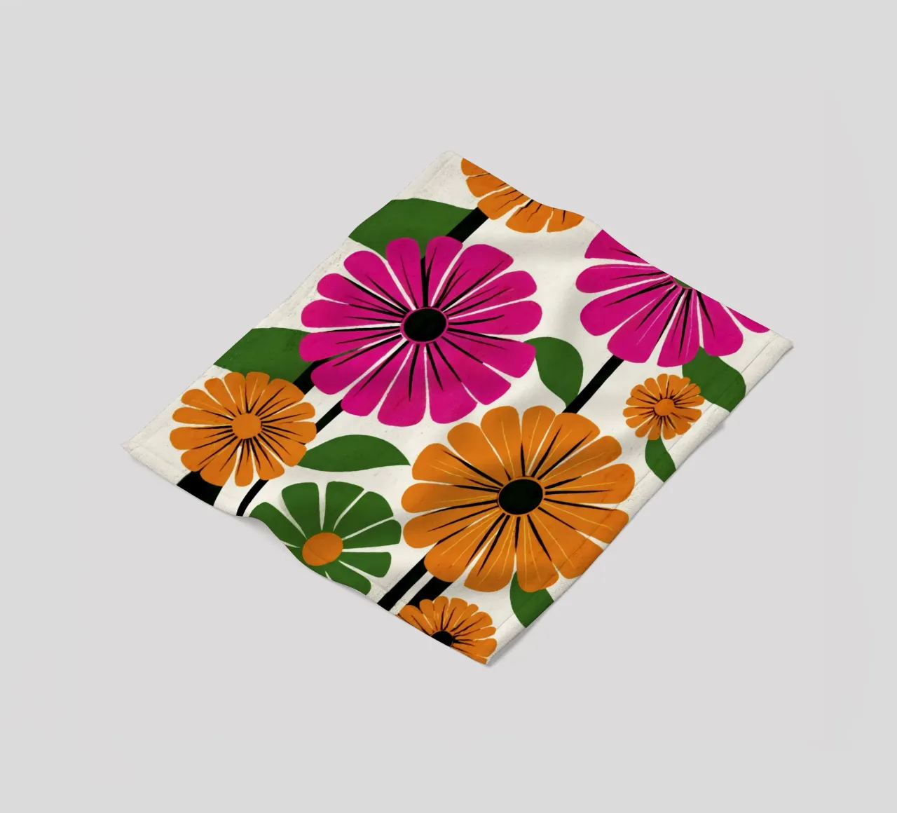 Forme botaniche astratte in un mix di colori retrò coperta in pile da Modern Muse