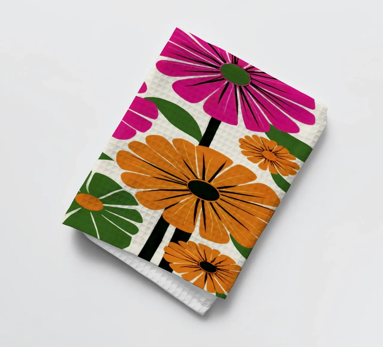 Forme botaniche astratte in un mix di colori retrò canovaccio da cucina da Modern Muse