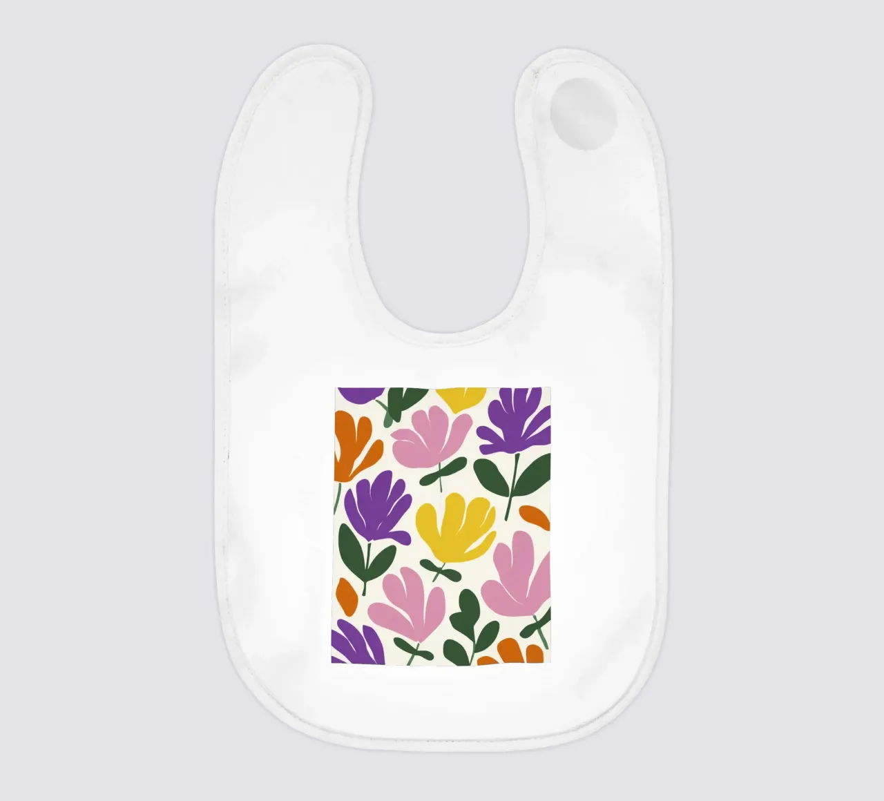 Forme botaniche astratte di fiori primaverili in un mix di colori retrò bavaglino da Modern Muse