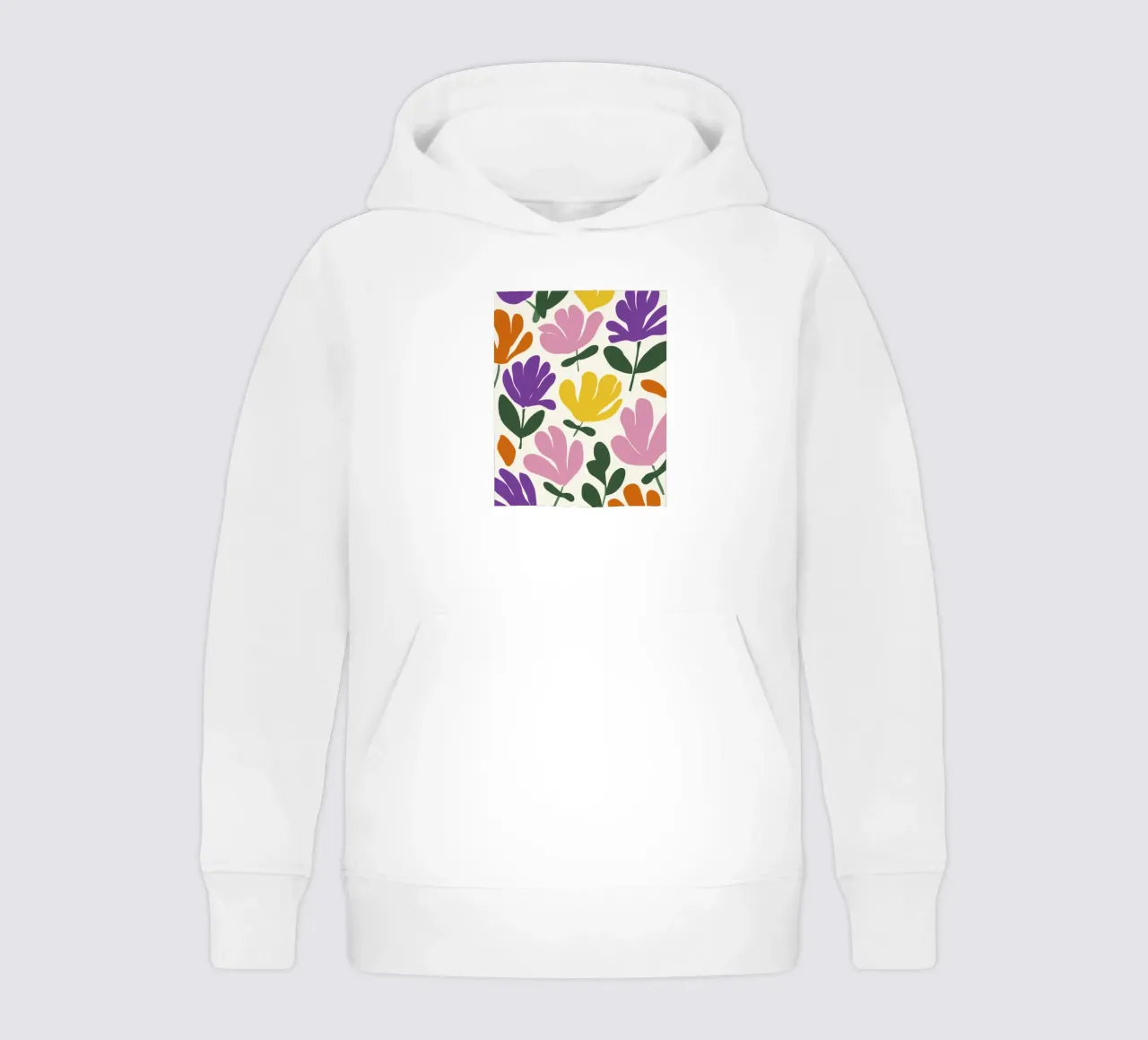Forme botaniche astratte di fiori primaverili in un mix di colori retrò felpa bambino con cappuccio da Modern Muse