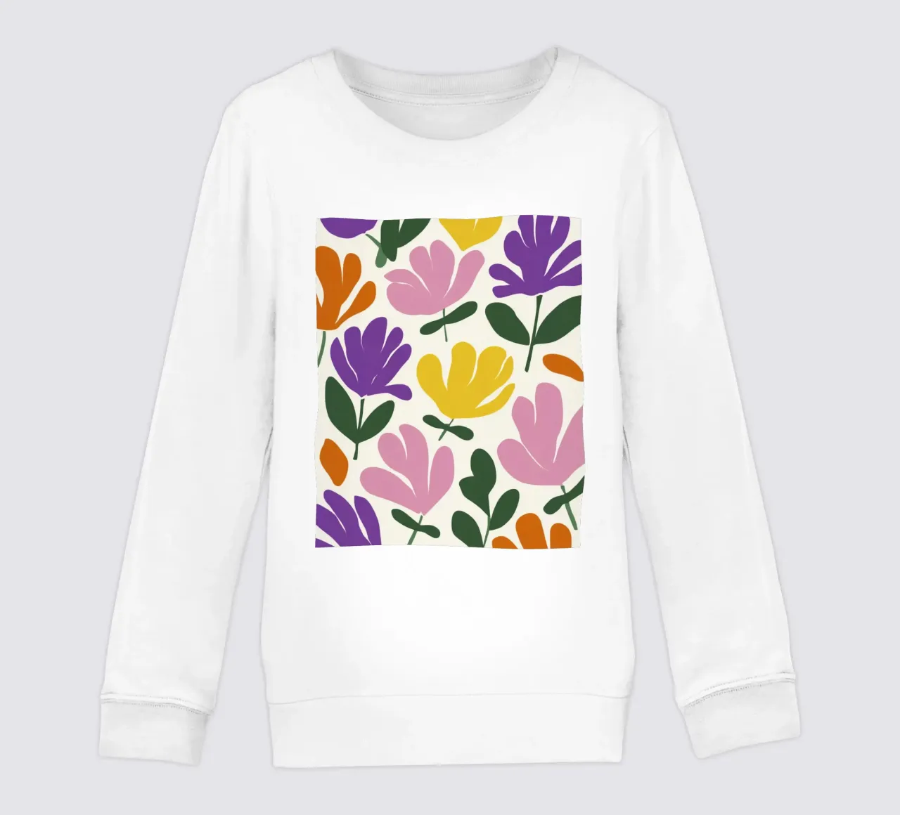 Forme botaniche astratte di fiori primaverili in un mix di colori retrò felpa bambino da Modern Muse