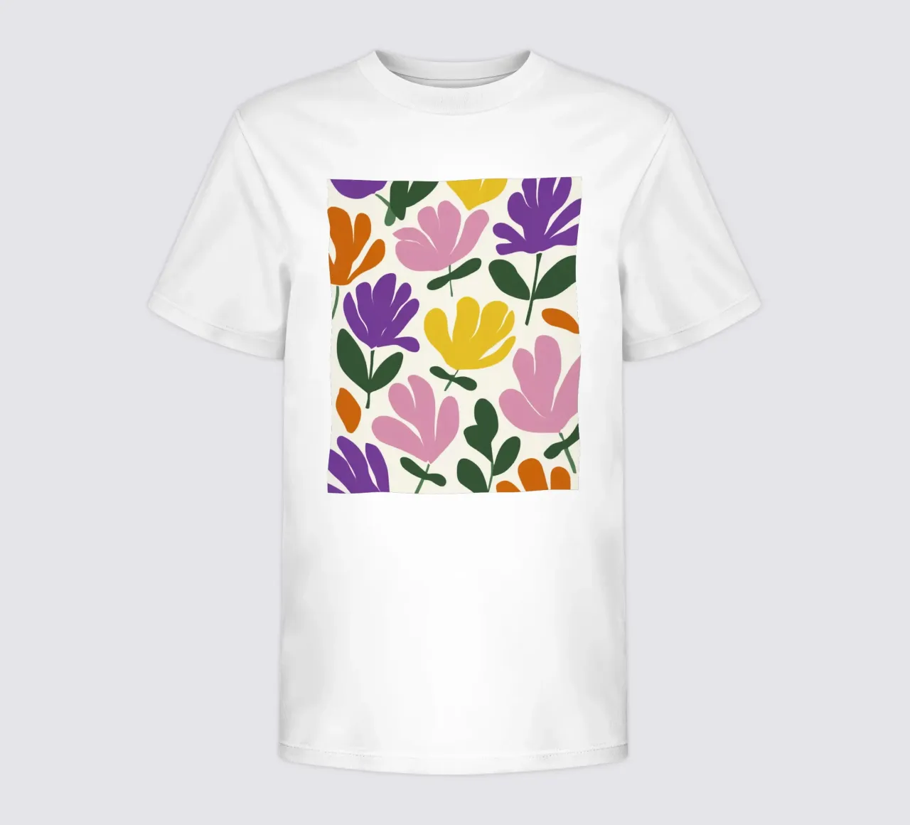 Forme botaniche astratte di fiori primaverili in un mix di colori retrò t-shirt bambini da Modern Muse