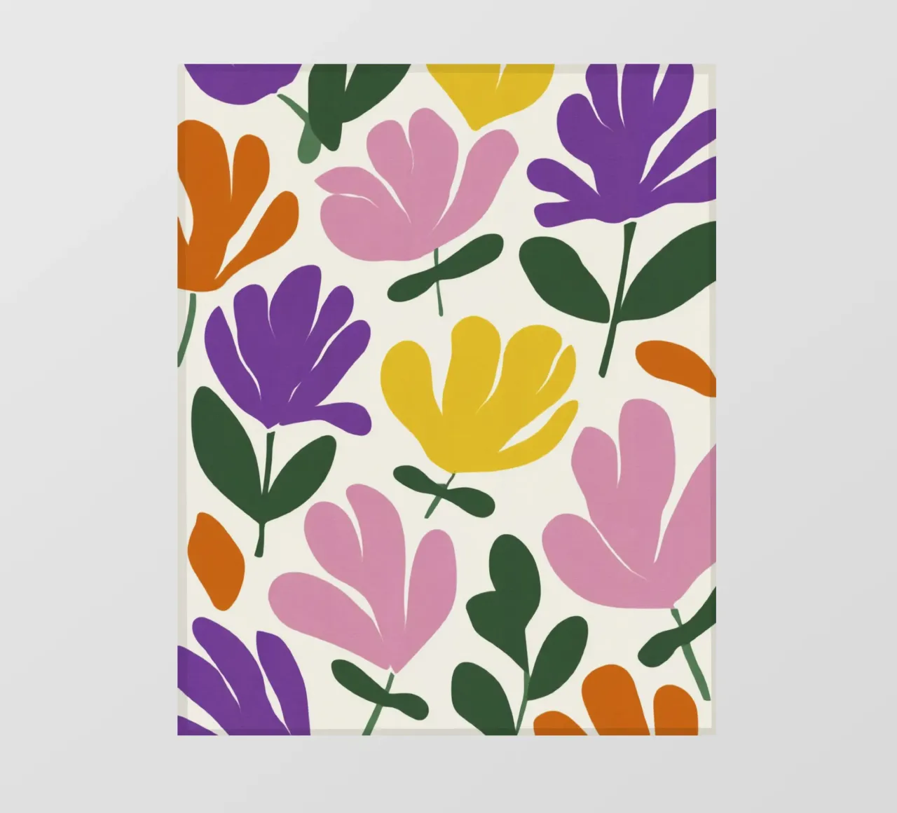 Forme botaniche astratte di fiori primaverili in un mix di colori retrò telo in pvc da Modern Muse