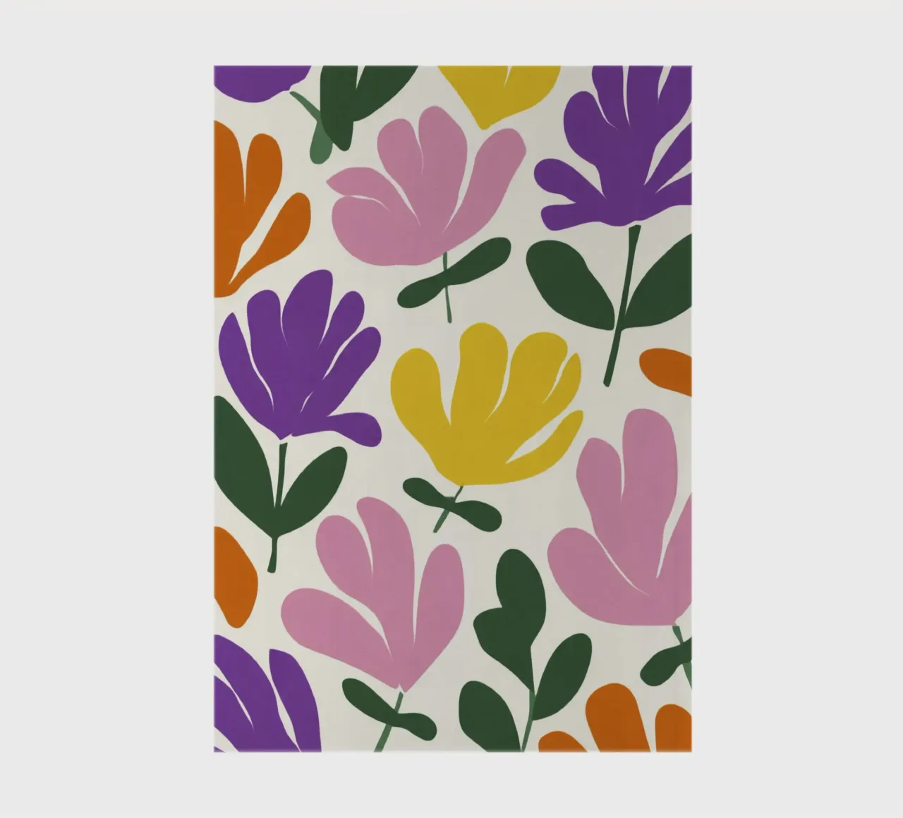 Abstract Botanical Spring Flower Shapes in Retro Color Mix notebook by Modern Muse