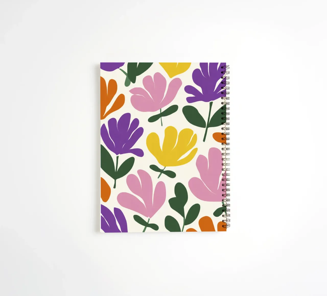Abstract Botanical Spring Flower Shapes in Retro Color Mix spiral notebook by Modern Muse