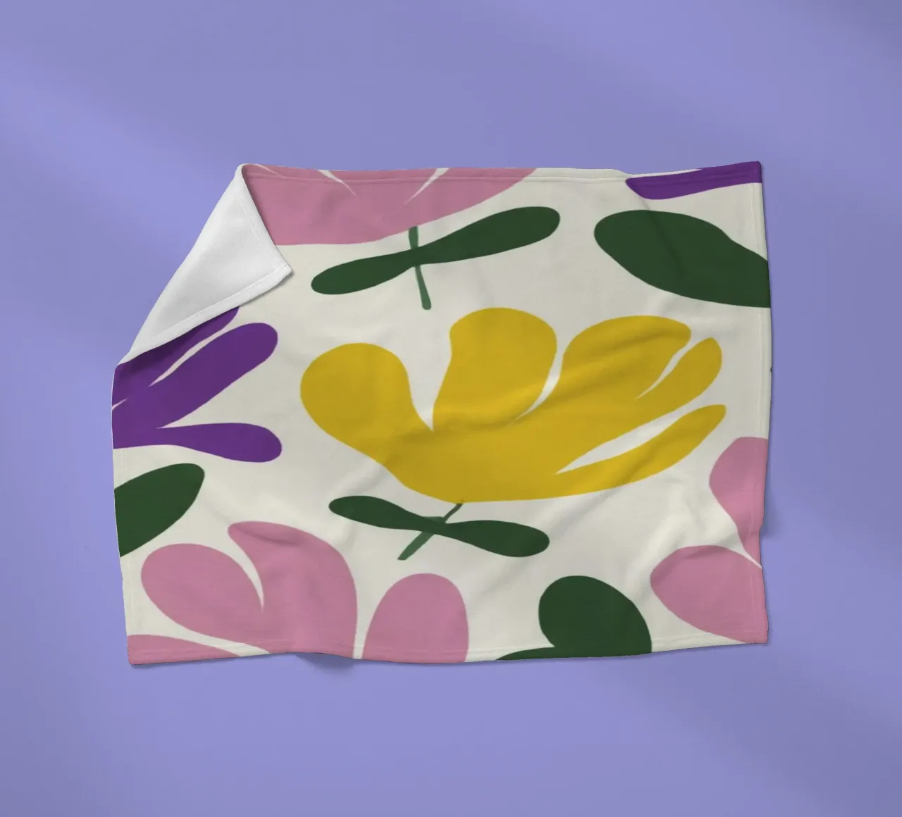 Forme botaniche astratte di fiori primaverili in un mix di colori retrò coperta in pile da Modern Muse