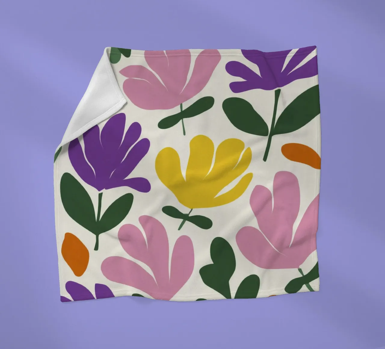 Forme botaniche astratte di fiori primaverili in un mix di colori retrò coperta in pile da Modern Muse