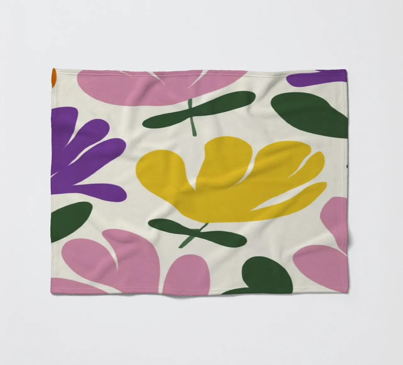 Forme botaniche astratte di fiori primaverili in un mix di colori retrò coperta in pile da Modern Muse