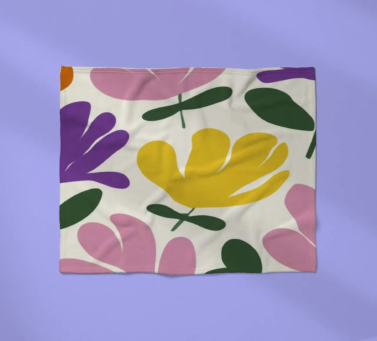 Forme botaniche astratte di fiori primaverili in un mix di colori retrò coperta in pile da Modern Muse