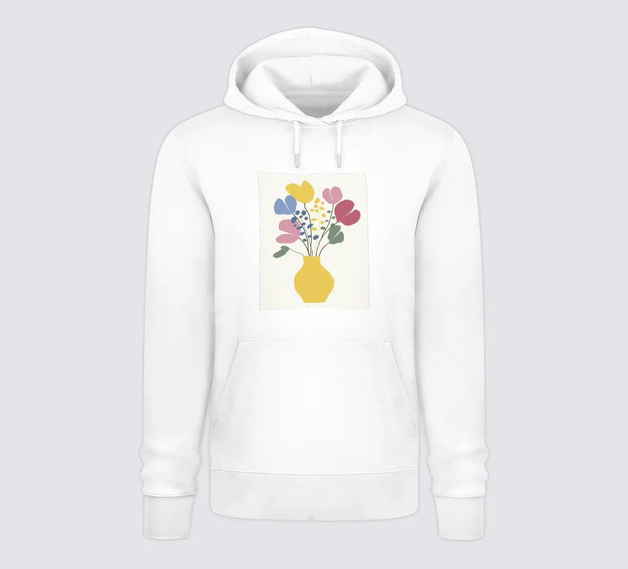 Flores abstractas en jarrón con colores retro veraniegos sudadera con capucha de Modern Muse