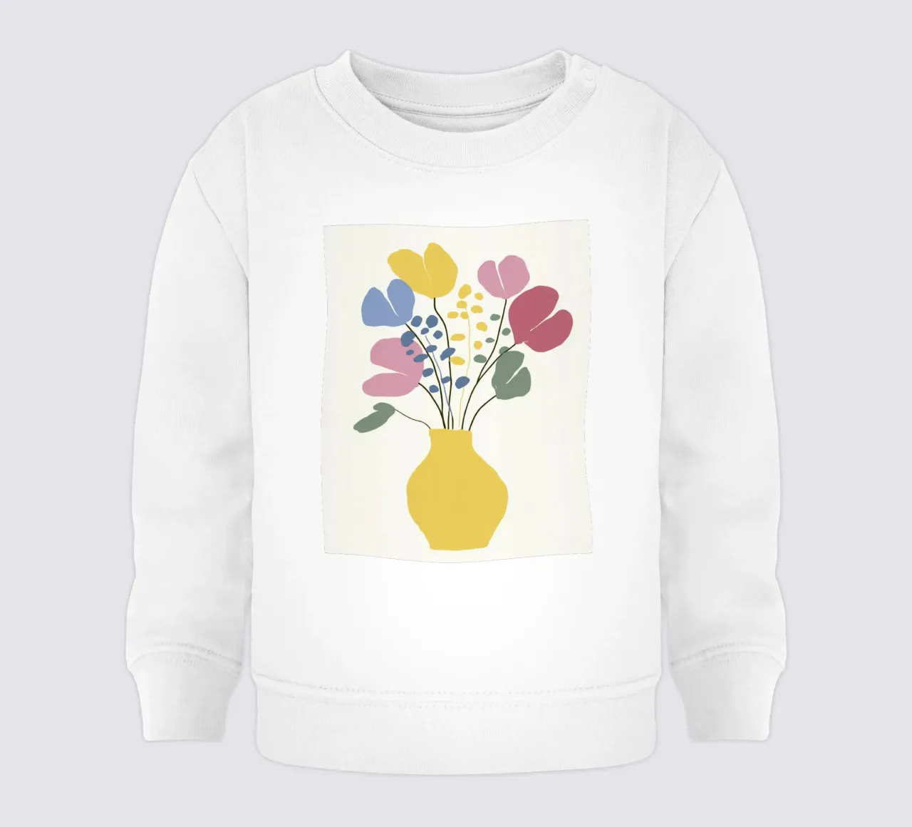 Flores abstractas en jarrón con colores retro veraniegos sudadera de bebé de Modern Muse