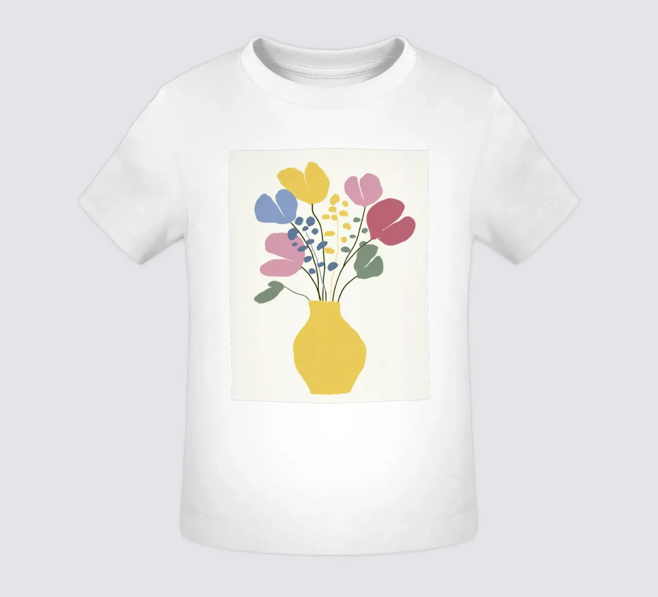 Flores abstractas en jarrón con colores retro veraniegos camiseta de bebé de Modern Muse