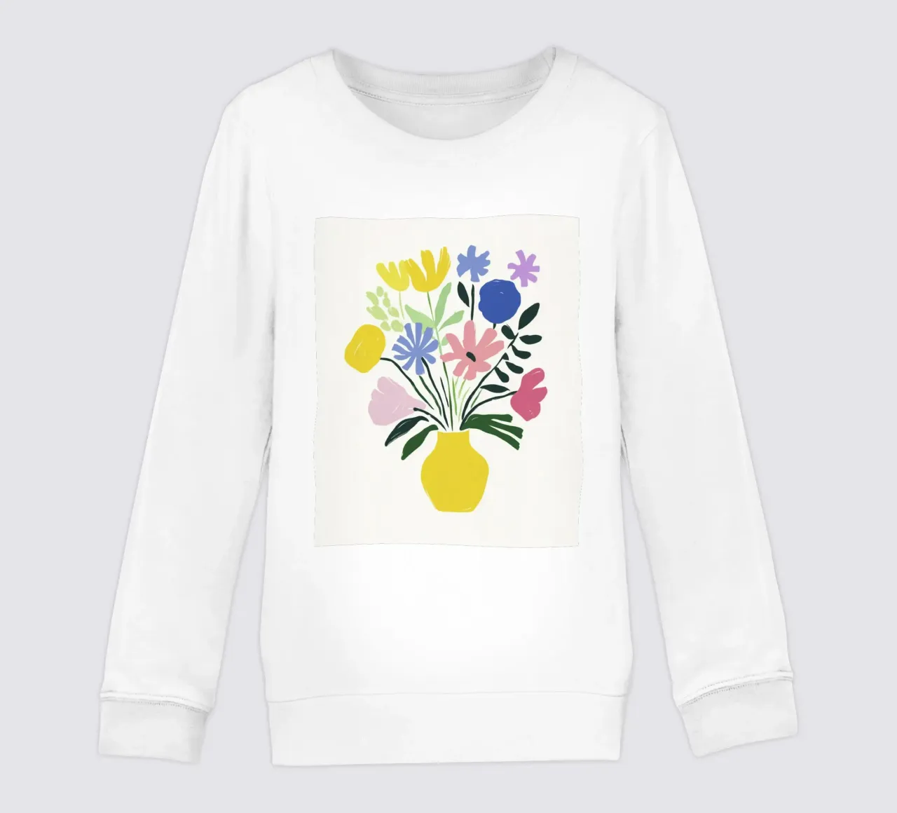 Fiori da giardino geometrici in vaso in un'armonia di colori anni '50 felpa bambino da Modern Muse