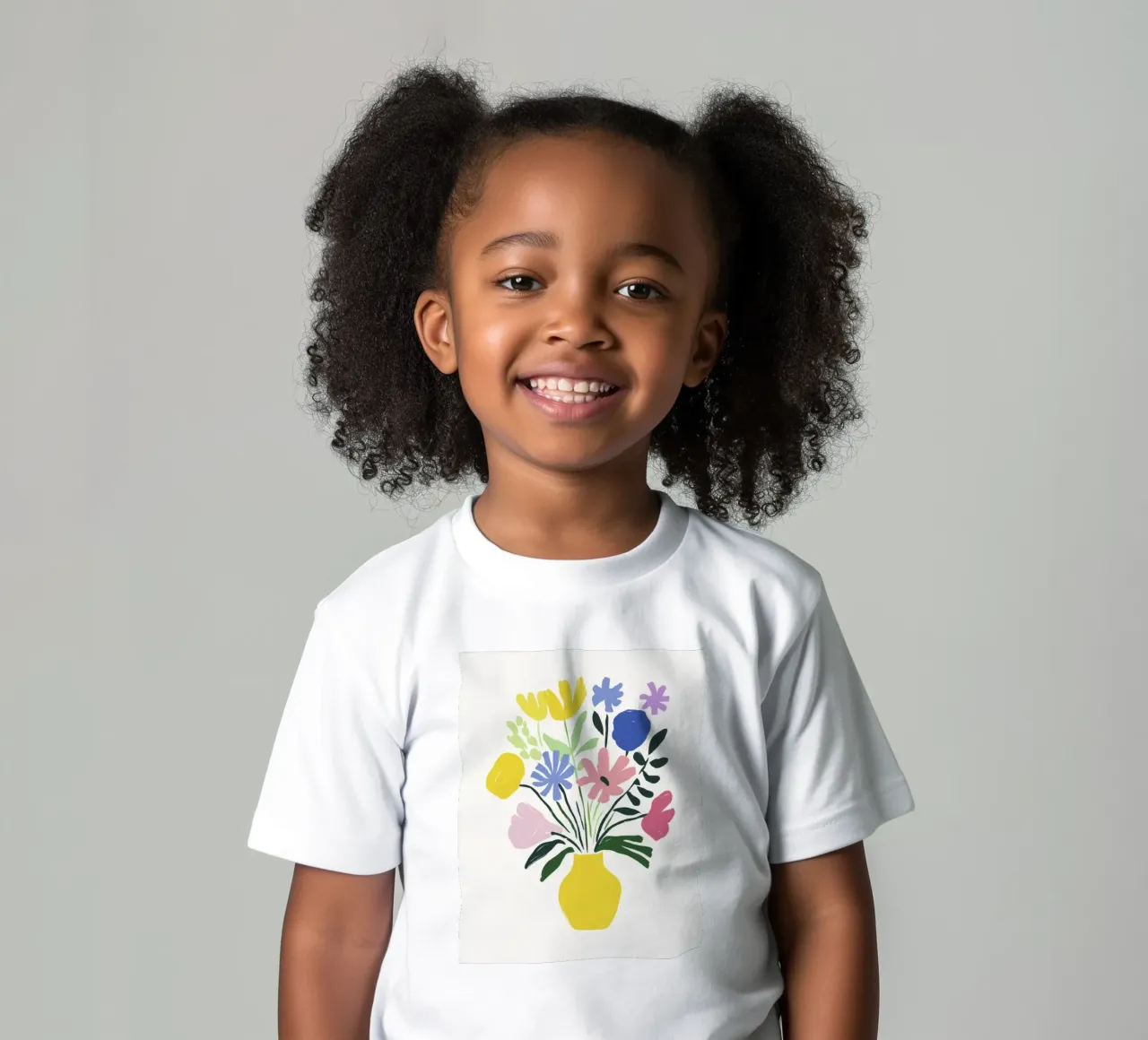 Geometric Garden Flowers in a Vase in 50s Color Harmony kids t-shirt by Modern Muse