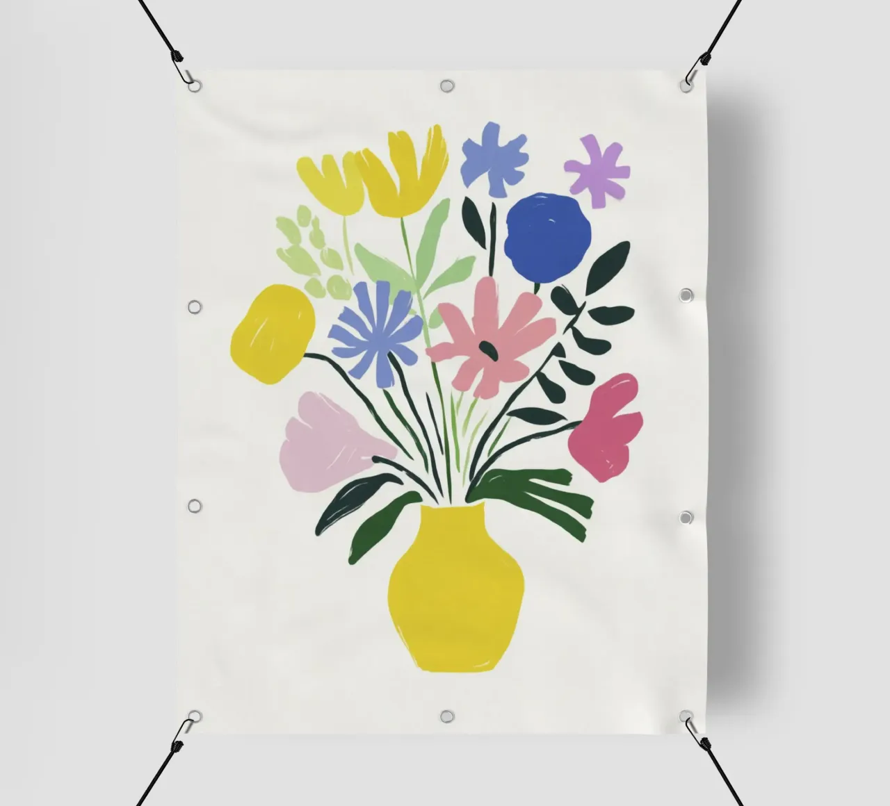Geometric Garden Flowers in a Vase in 50s Color Harmony pvc cover by Modern Muse