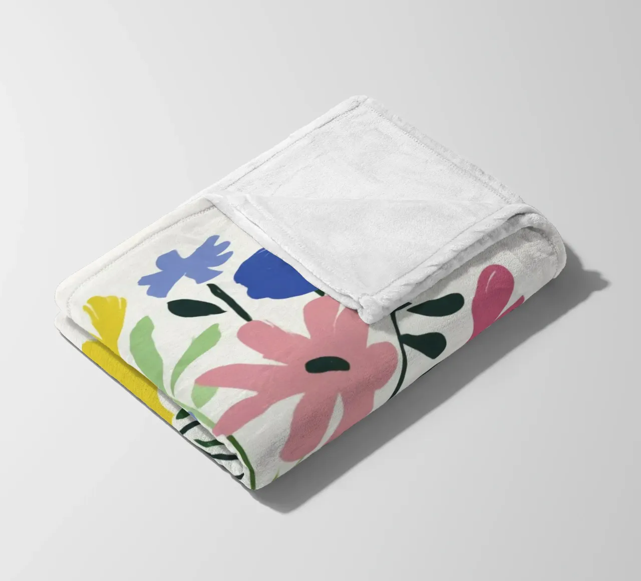 Geometric Garden Flowers in a Vase in 50s Color Harmony fleece blanket by Modern Muse