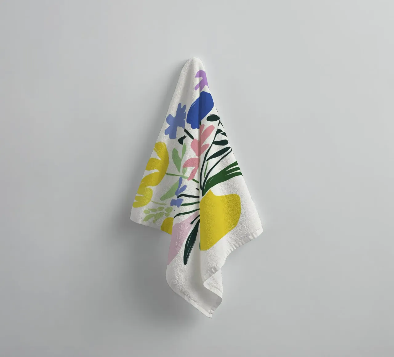 Geometric Garden Flowers in a Vase in 50s Color Harmony towel by Modern Muse