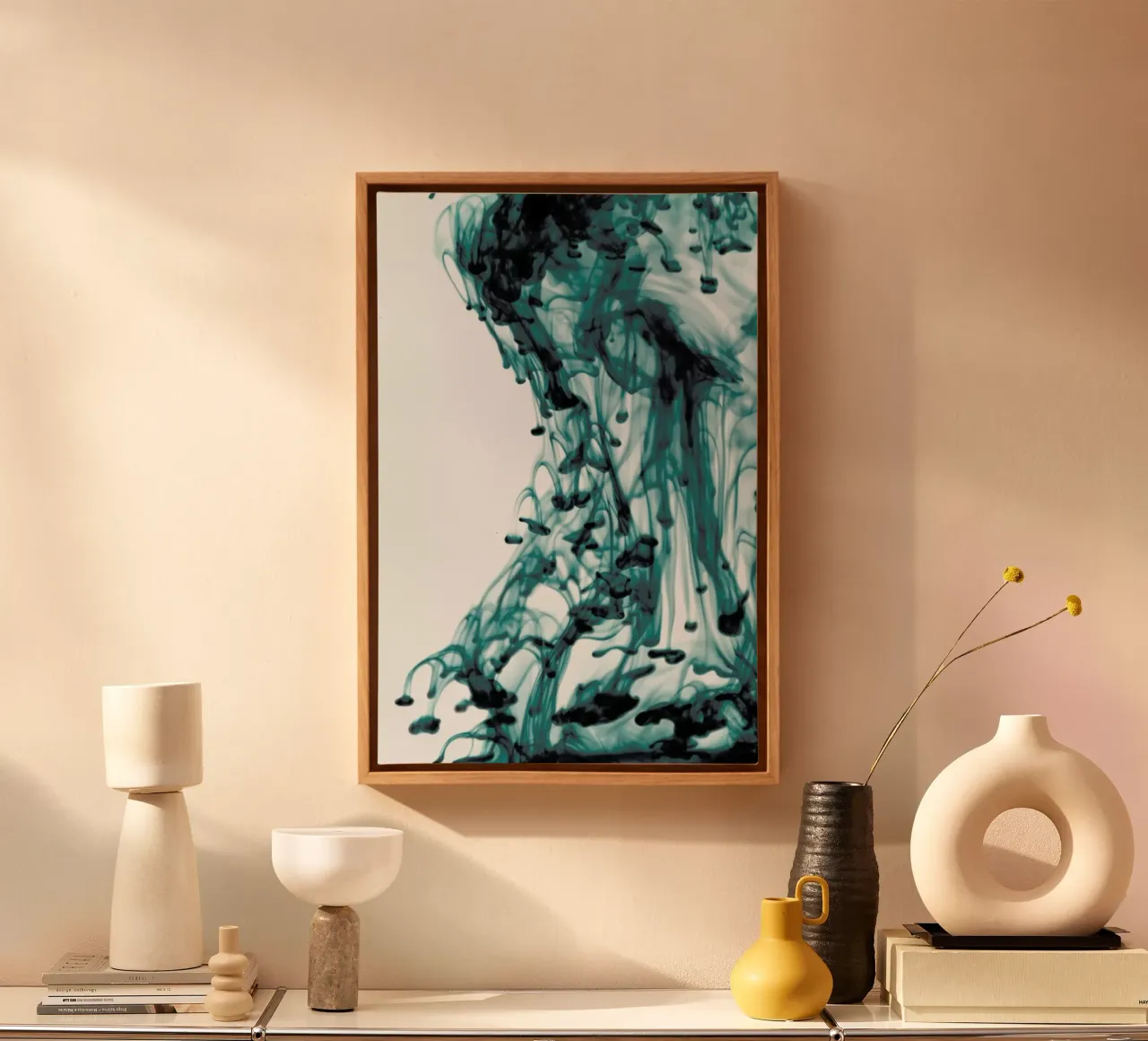 ABSTRACT movement - forest greens tela con Cornice a cassetta da Studio Nahili