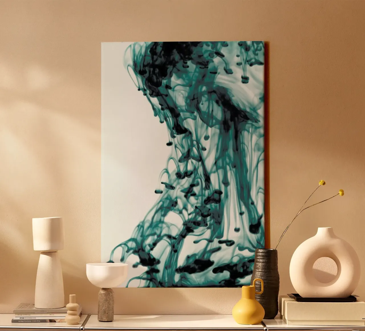 ABSTRACT movement - forest greens tela con Cornice a cassetta da Studio Nahili