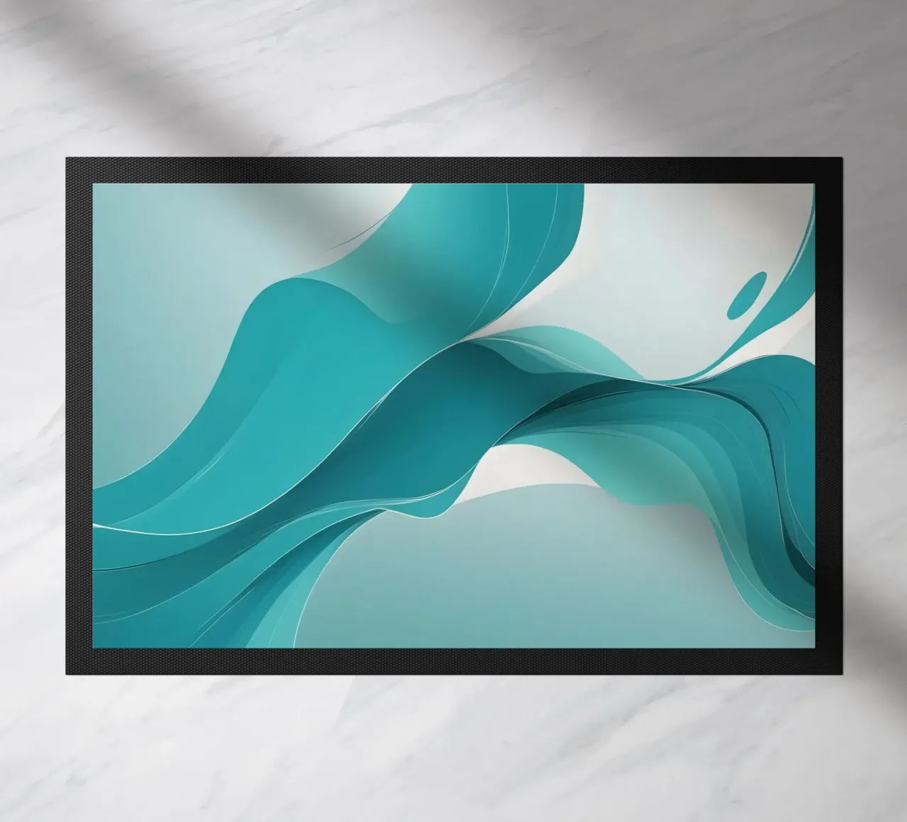 Elegant abstract wallpaper design with flowing curves doormat by DesignDoodle
