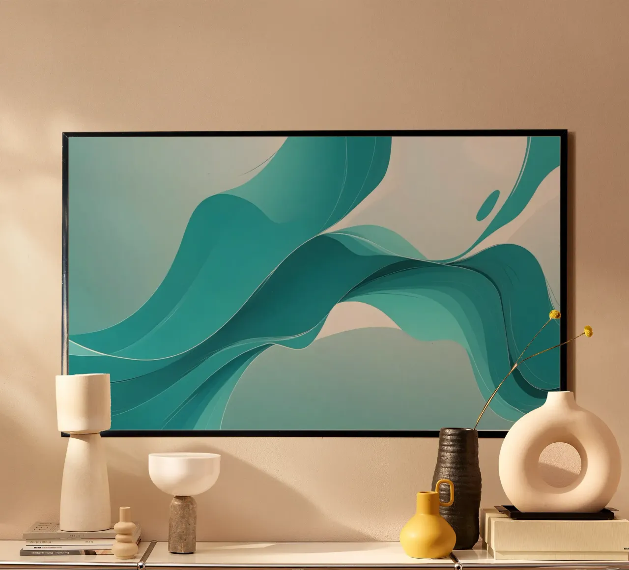 Elegant abstract wallpaper design with flowing curves hahnemühle by DesignDoodle