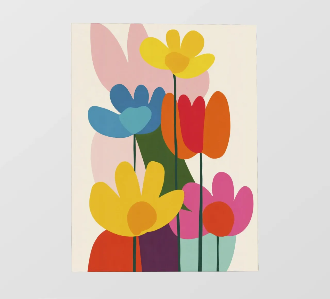 Geometric Cut Out Garden in Matisse 50s Color Harmony backlit film by Modern Muse