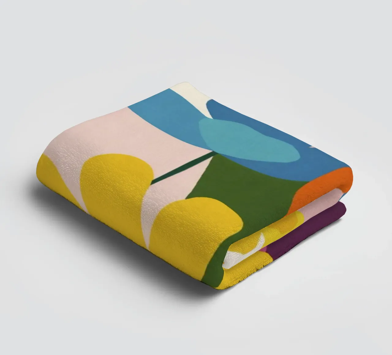 Geometric Cut Out Garden in Matisse 50s Color Harmony towel by Modern Muse