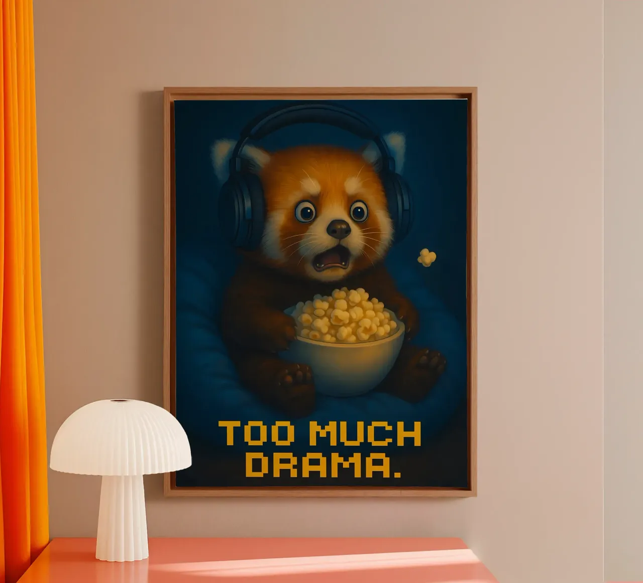 Funny Red Panda Meme canvas with Floater frame by Funny Humor Art