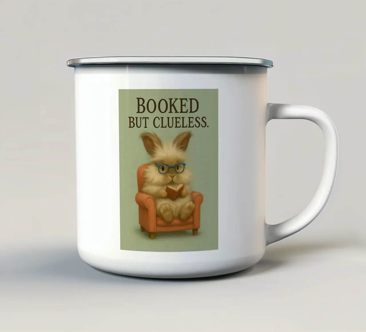 Meme divertente sul coniglio d'angora tazza in smalto da Funny Humor Art