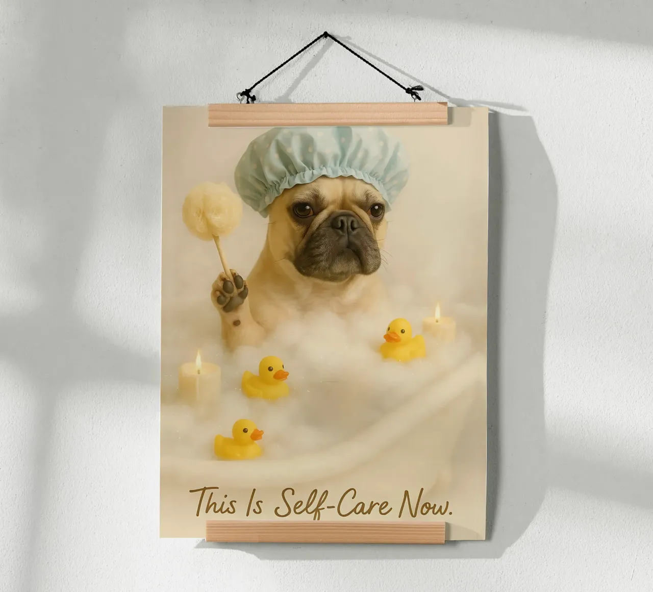 Meme divertente sul bulldog francese poster con telaio in plastica da Funny Humor Art