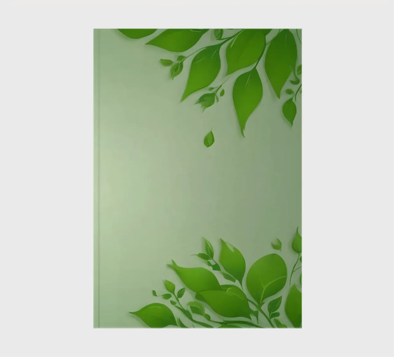 Green leaves on a soft background create a calming and fresh notebook by DesignDoodle