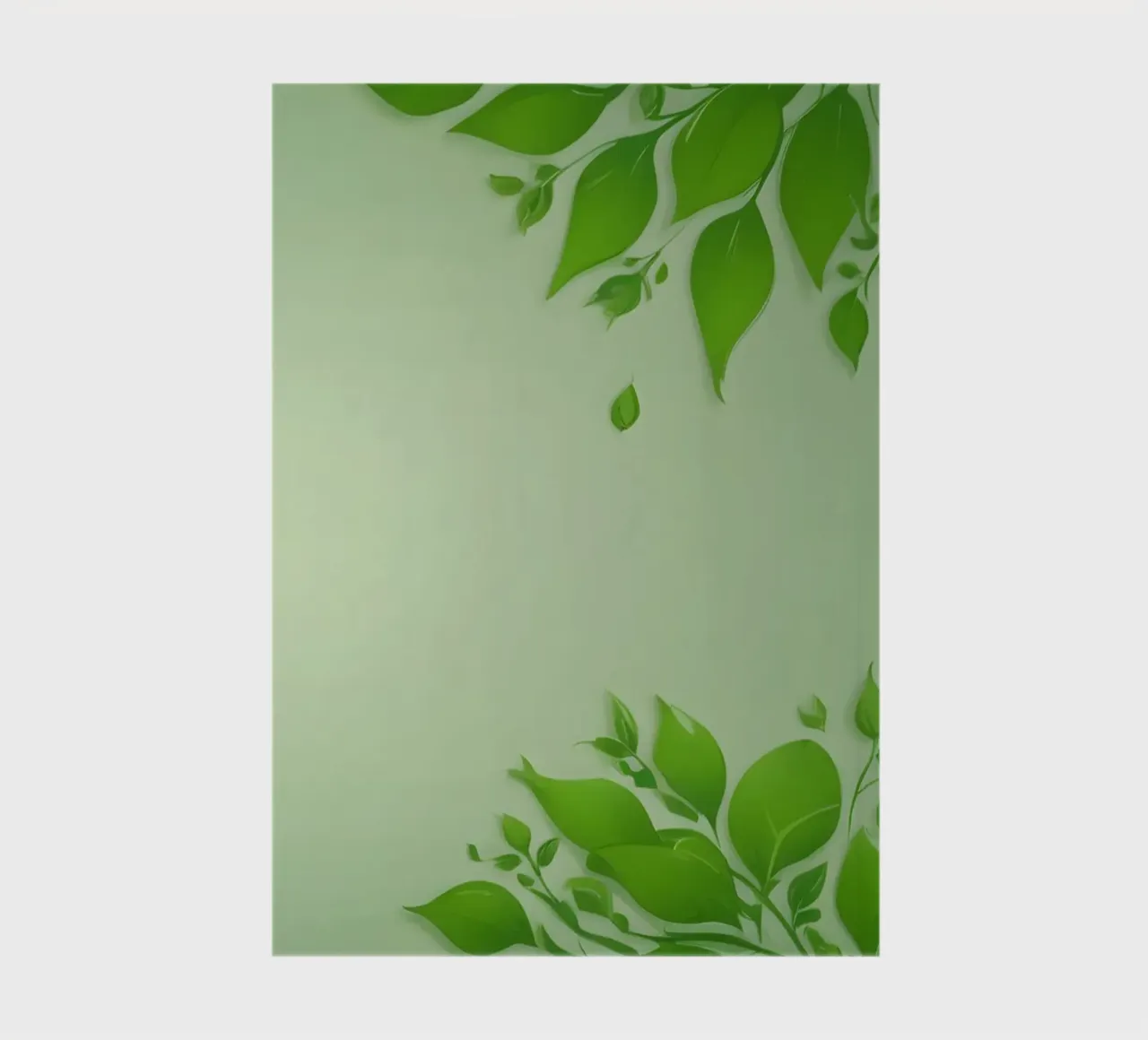 Green leaves on a soft background create a calming and fresh notebook by DesignDoodle
