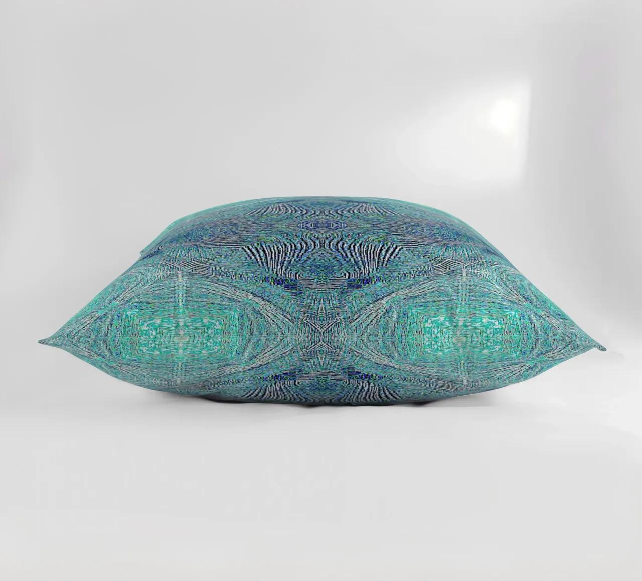 Ornament in turquoise with a finely structured texture decorative cushion by Gürsel Yesil Digital Art