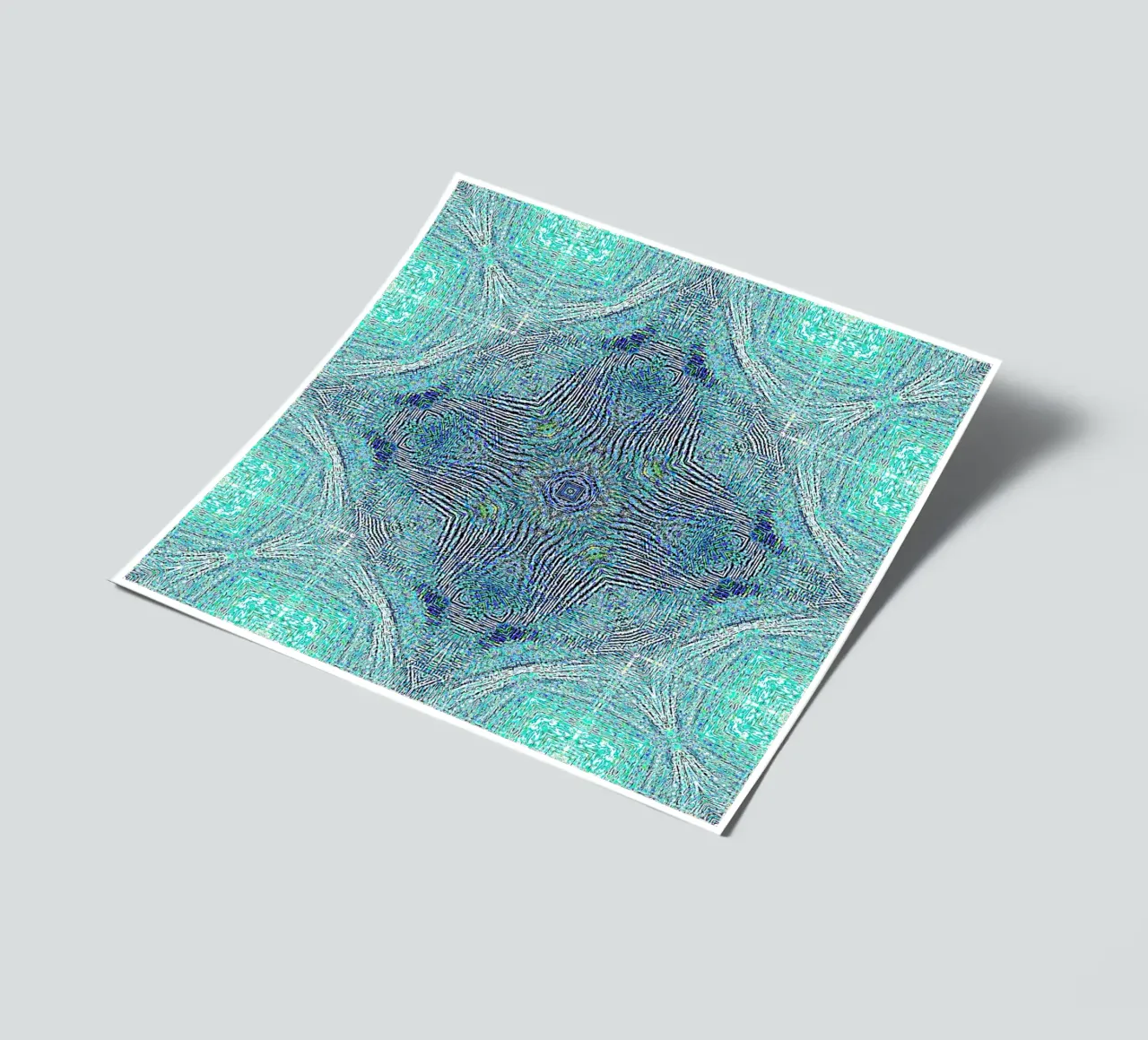 Ornament in turquoise with a finely structured texture sticker sheet by Gürsel Yesil Digital Art