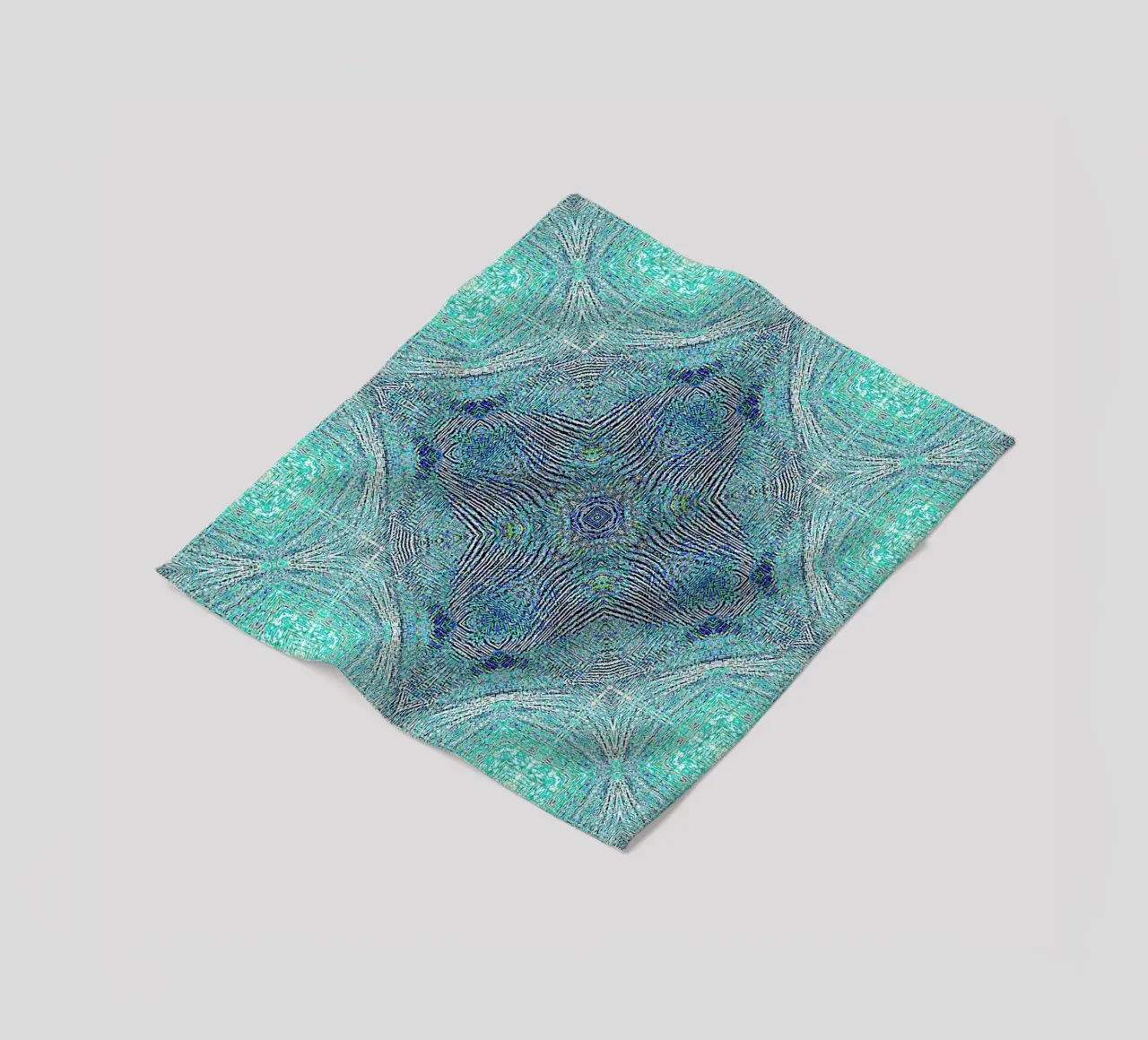 Ornament in turquoise with a finely structured texture fleece blanket by Gürsel Yesil Digital Art