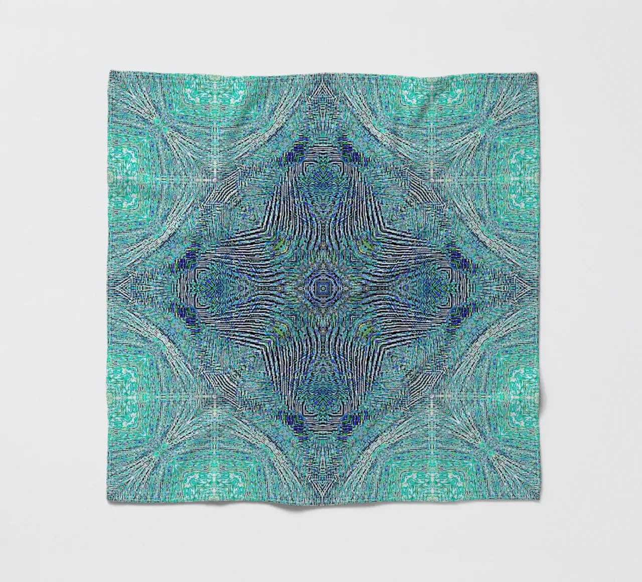 Ornament in turquoise with a finely structured texture fleece blanket by Gürsel Yesil Digital Art