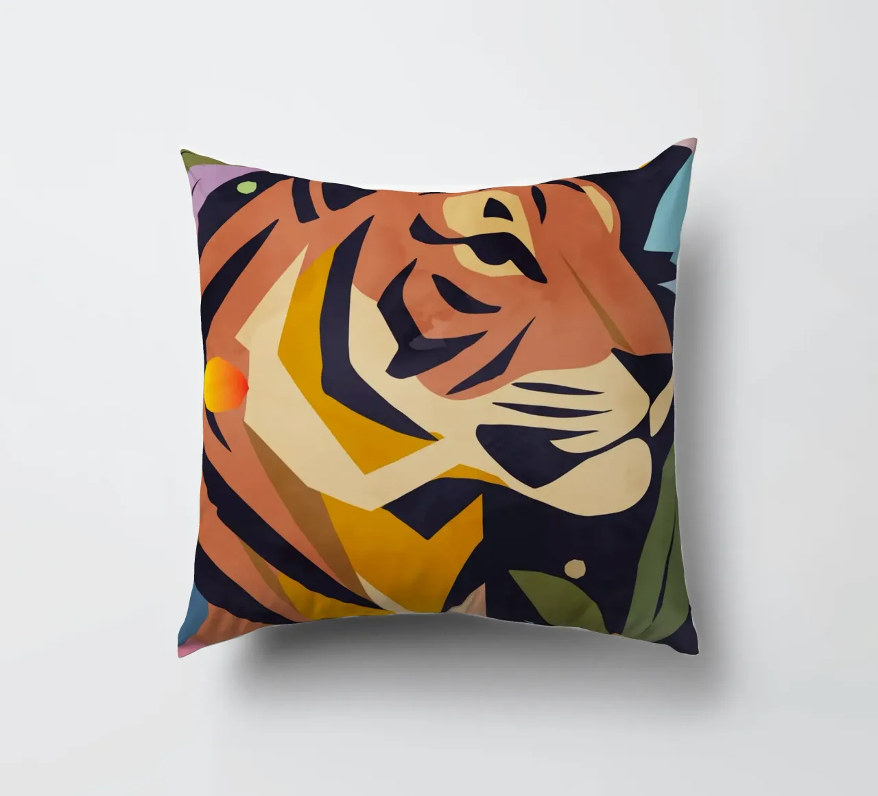 Abstract tiger in an artistic style - Powerful motif decorative cushion by namosh