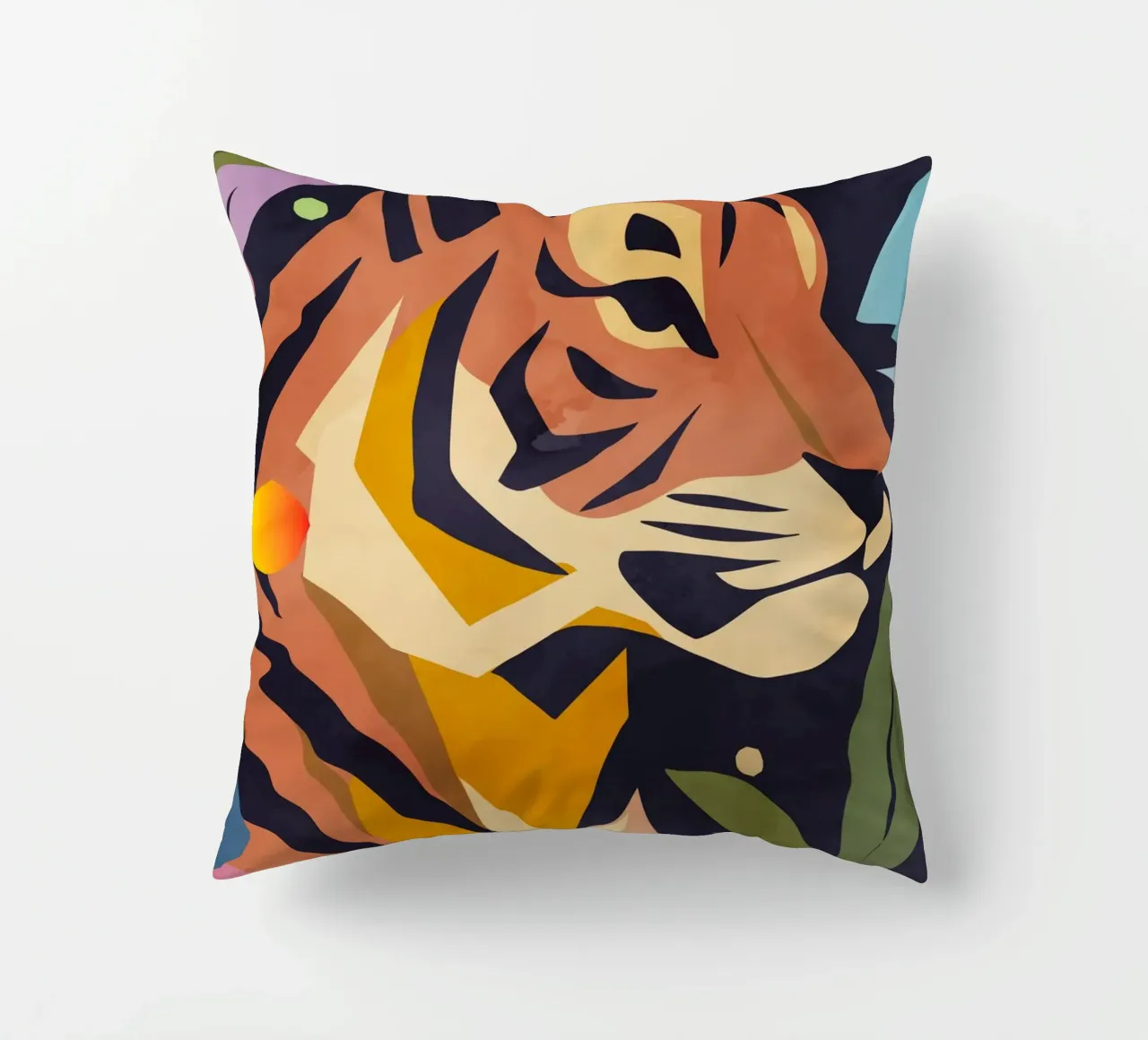 Abstract tiger in an artistic style - Powerful motif decorative cushion by namosh