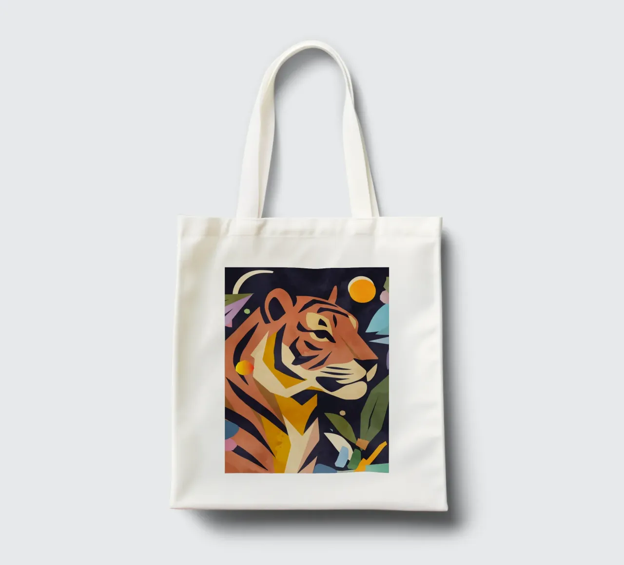Abstrakter Tiger im künstlerischen Stil – Kraftvolles Motiv Jutebeutel von namosh